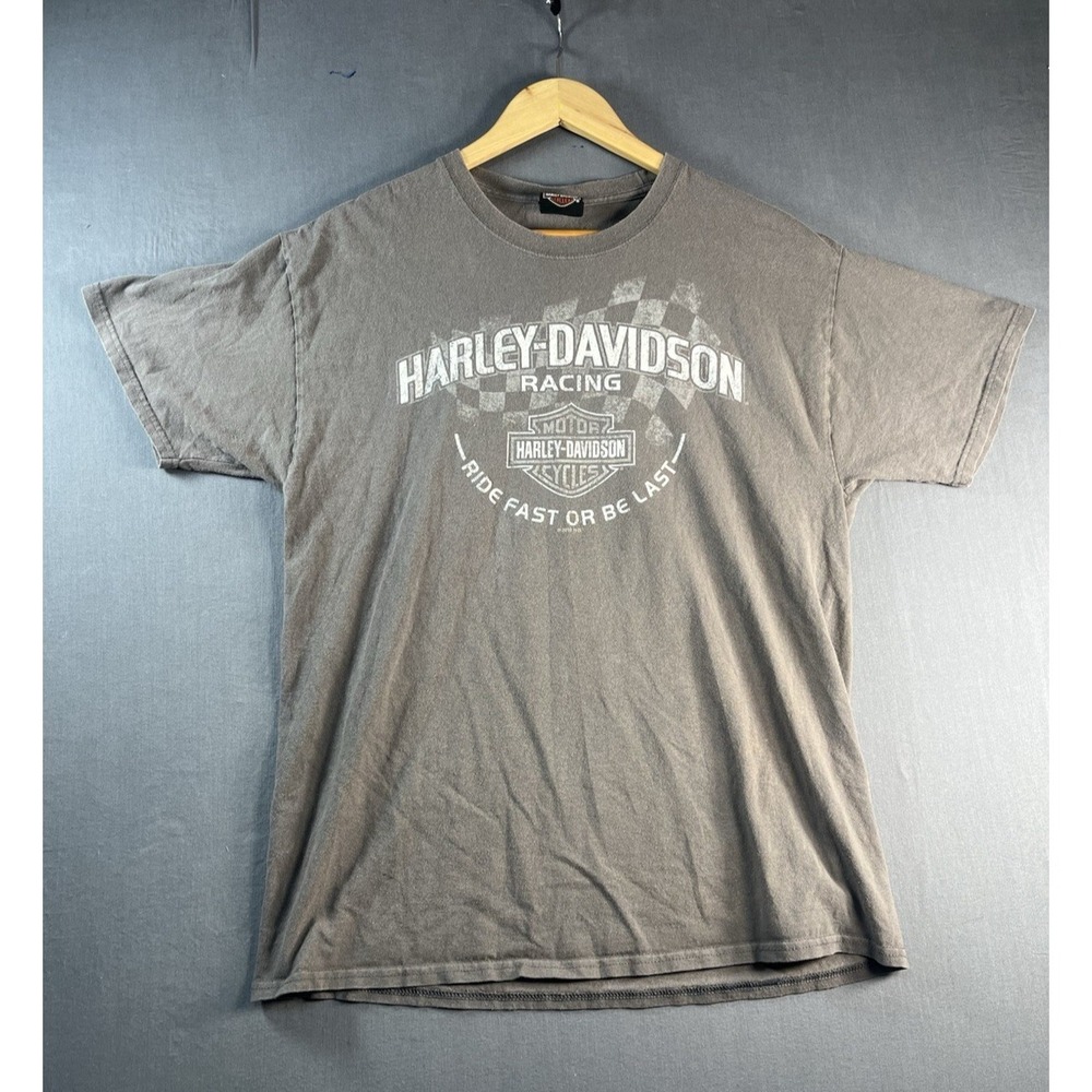 Harley Davidson Lake Geneva Wisconsin Ride Fast Or Be Last tee Sz Medium